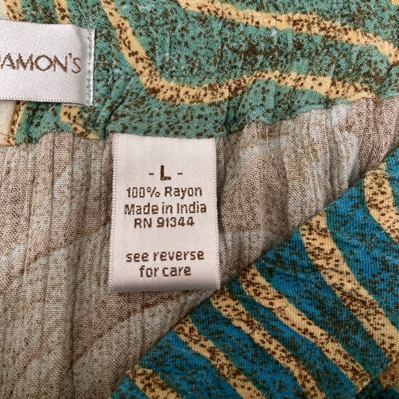 Vintage Draper’s & Damon’s Floral Boho Midi Skirt, Blue & Green, Women’s Large - Picture 3 of 7